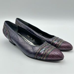 Vintage Margaret Jerrold Purple Leather Decorated Pumps
